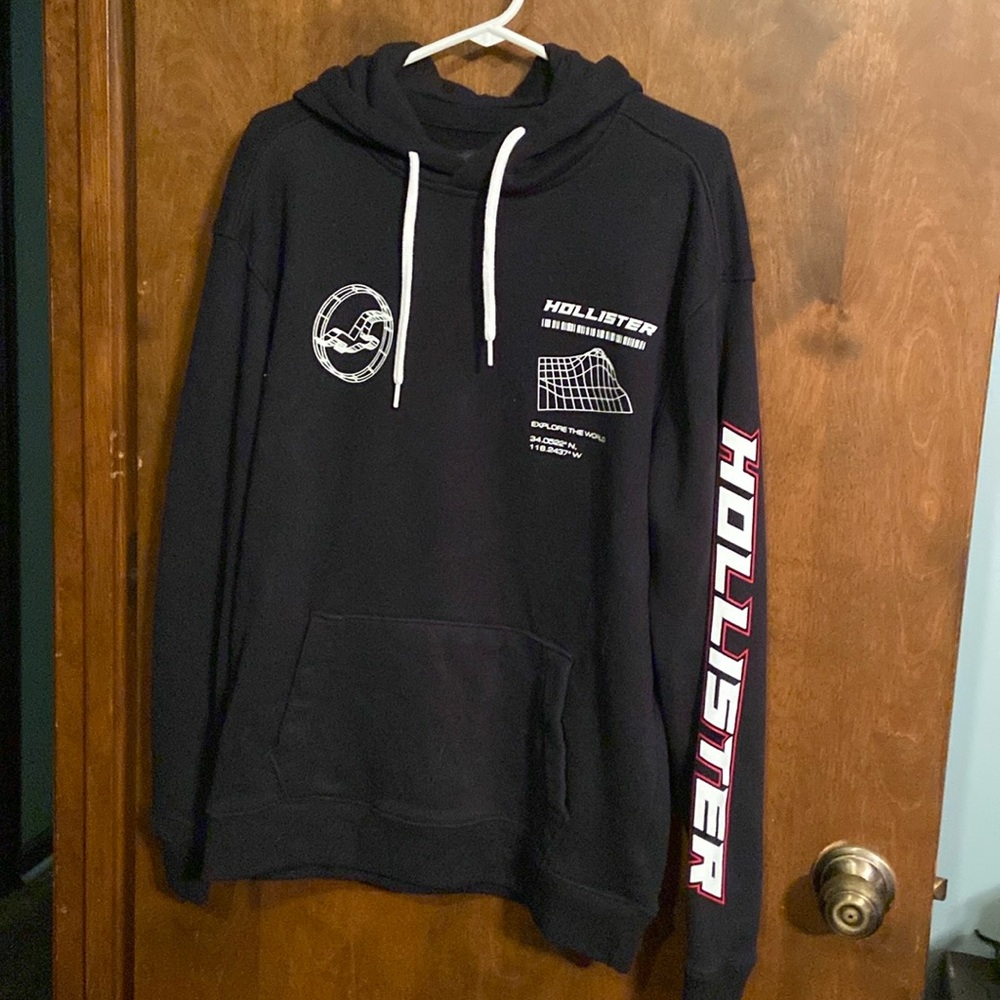 Black Hollister hoodie, size medium